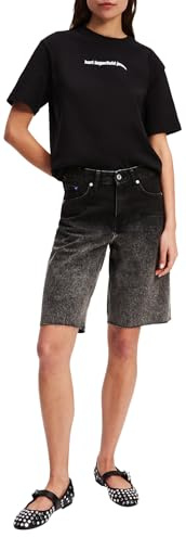 KARL LAGERFELD JEANS Mujer Ombre Denim Short Ombré negro lavado 30