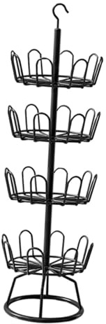 Milageto Drehbares Schuhregal, Schuhaufhänger, Mehrzweck-Schuhregal, Robustes rundes Schuh-Organizer-Regal, Schuhbaum-Regal für den Innen- und Außenbereich im, Schwarz