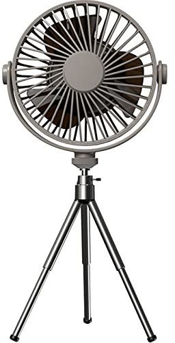 PLCPDM Ventilador de mesa de carga USB de 3 velocidades, luz nocturna, ventilador de techo con control remoto + trípode, artículo imprescindible para