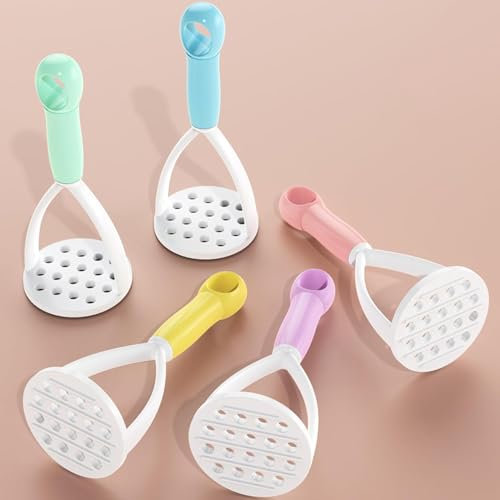 1Pc Random Color Manual Silicone Potato Masher, Mini Potato Masher for Non-Stick Cookware, Cooking Utensils Masher, Vegetable Tools