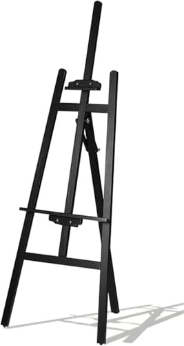 Cavalletto pieghevole regolabile in legno con gambe a treppiede, supporto artistico portatile per pittori e studenti, ideale per dipingere, disegnare e esporre opere d'arte