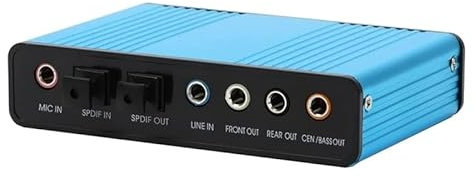 Mezclador de audio Tarjeta de sonido, tarjeta de sonido externa de 6 canales USB 2.0 externa 7.1 5.1 sonido envolvente óptico S/PDIF