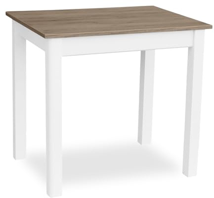 Metdrew Esstisch aus Holz | esstisch 100x60 | holztisch | Tisch für 4 Personen | klein Tisch | skandinavisch | Wohnzimmertisch | Kiefernholz | küchentisch weiß | Tischplatte: Craft Eiche Gold