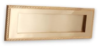 Infinity Decor 10” Solid Brass Georgian Rope Design Sprung Letter Plate in Satin Brass Ideal for Front Door