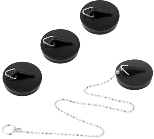 4 Tapones Lavabo TapóN Universal para Fregadero De Cocina, Lavabo Y BañEra, Tapones De Goma para Bañera Y Lavabo con Anillos De Elevación Enviar Una Cadena