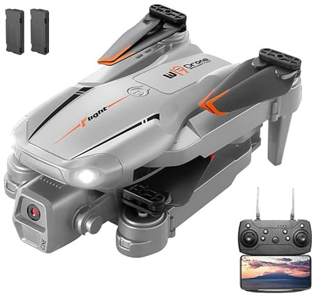 LU19 Drone per Principianti con Doppia Camera HD - Stabilità in Altitudine, Telecomando Schermo, Avvitamento 360°, Volo a Traiettoria, Batteria Modulare, Facile da Pilotare (Gray)