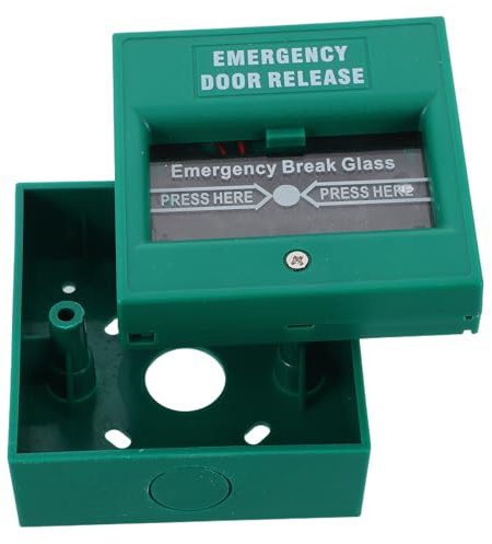 jojofuny Bouton Urgence Manuel Réinitialisable Fonction Bris de Verre, Interrupteur de Sécurité pour Alarme Sortie Secours, Adapté aux Systèmes Traditionnels