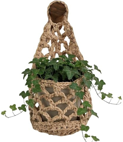 Cestas para macramés colgantes, soporte para macetas para colgar en la pared, colgador decorativo de algodón tejido bohemio, juego de colgadores para plantas de macramés, colgadores pequeños