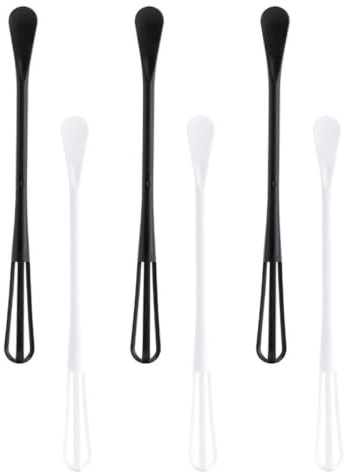 VILLCASE 6 Batidores Manuales de Huevos Cuchara de Plástico, Mini Varillas para Mezclar y Remover, Utensilios de Cocina de Pp sin Rebabas, Paquete de 6 Piezas Reutilizable