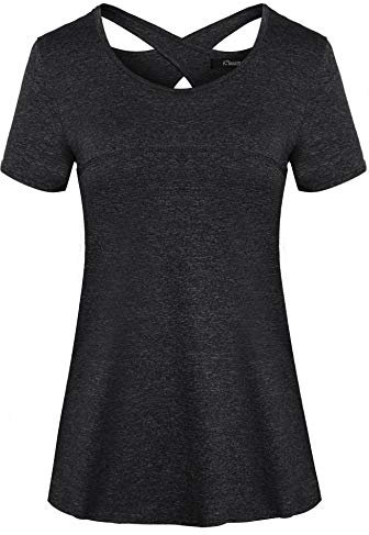 iClosam Sport Tshirt Damen Fitness Sportkleidung Frauen Fitness Yoga Running Gym Tshirt Longshirt Activewear