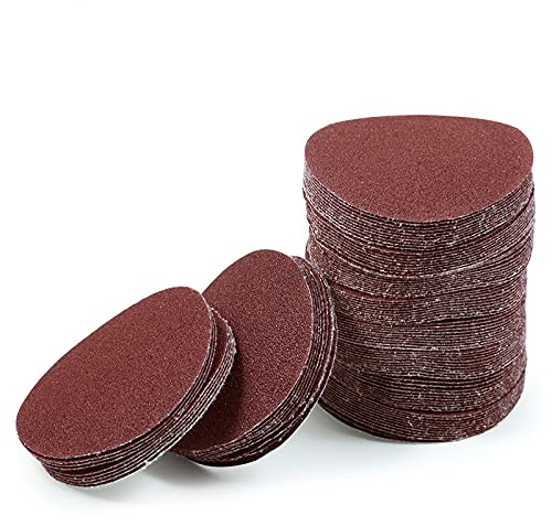 LEONTOOL Sanding Discs 3 Inch 80 Grit Hook and Loop Sandpaper 100Pcs Sanding Pad NO-Hole Aluminum Oxide Random Orbital Sander
