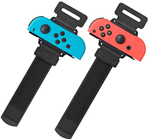 Upgraded Wrist Bands for Just Dance 2020 Nintendo Switch, YUANHOT Adjustable Elastic Dance Straps for Switch Joy-Con Controllers, 2 Pack for Kids and Adults - Black