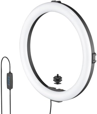JOBY Beamo Ring Light 12'' - Large LED Selfie Ring Light for Phones or Cameras with 3 Light Modes & 10 Brightness Levels, Mobile, Video, Vlogging, Live Stream, Content Creation, Makeup, Work from Home