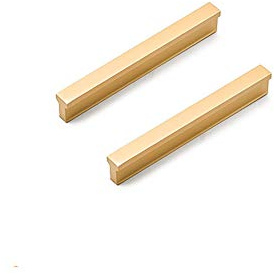 ANSIEDIO Gebürstetes Gold Schrankgriffe, Griffe Möbel, Robuste Schubladengriffe, Schrankknäufe für Küche, Badezimmer, Schrank, Kleiderschrank, 96mm, 2 Stück
