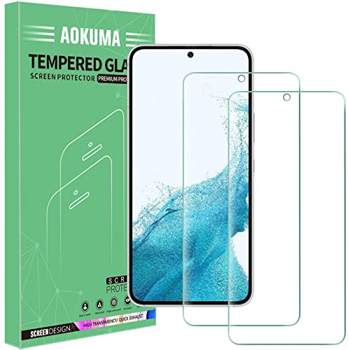 AOKUMA für Samsung Galaxy S22 5G Schutzfolie, 【2 Stücke】 Glas kompatibel mit Galaxy S22 5G Panzer Schutz Glas, Premium Glasfolie mit 9H Härte, Anti Kratzer schutzglas, Splitterfest,Anti-Bläschen