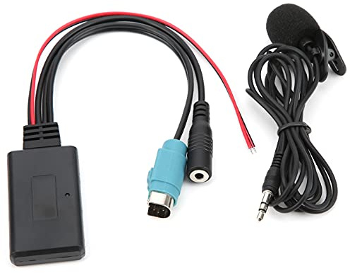 Qiilu Cavo Adattatore Bluetooth 5.0 AUX con Microfono per Alpine KCE‑236B CDA‑9852/E CDE‑9887/R