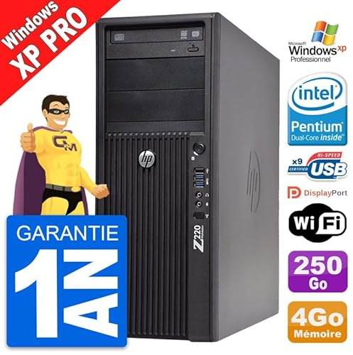 HP PC Tour Workstation Z220 MT Intel G2020 RAM 4Go Disque 250Go Windows XP Pro