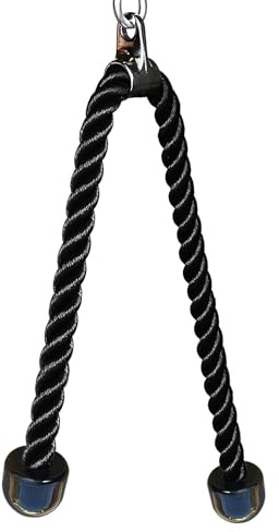 KORIKAHM langes Triceps Seil, Seil Pull Down Befestigung 120/140/160cm, Tricep Pull Down Seil für Home Gym Riemenscheibe System, Kabelmaschine Befestigung