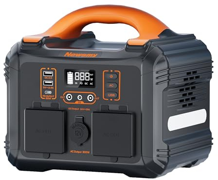 Tragbare Powerstation 236 Wh Reine Sinuswelle AC 300W/230V, PD65W Ein- und Ausgang, 8 Ausgänge Mobiler Stromgenerator für Camping im Freien und Wohnmobile (Tragbare Powerstation 300W)