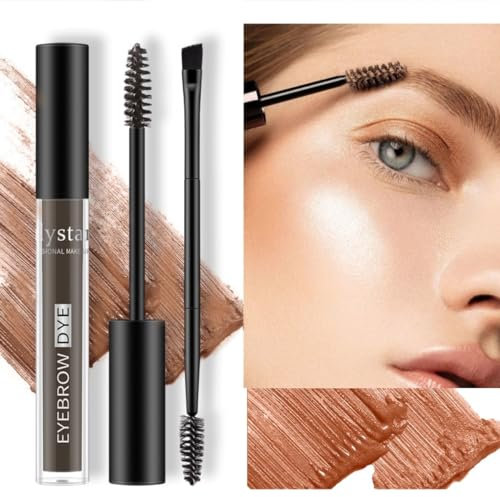 KARLOR Gel per sopracciglia, mascara per sopracciglia, con pennello per sopracciglia, colorato, gel per sopracciglia, texture gel cremoso, mascara colorato, resistente all'acqua (03# marrone chiaro)