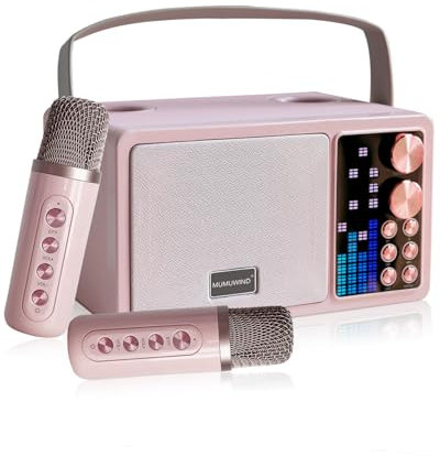 Karaoke Machine,Portable Karaoke System with wireless microphones LED Music Rhythmic Display,Bluetooth Karaoke Speaker,PA System,Support TF/USB/AUX for Home Party/KTV,Outdoor