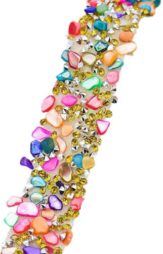 Whakano Glitter Harz Strass Bänder Selbstklebend 90cm x 2cm,Bling Strassband Aufkleberband,Dekoration Klebeband zum Basteln,Hochzeit,Party Dekor,DIY Kunsthandwerk,Geschenkdekor,Harz Bunt C