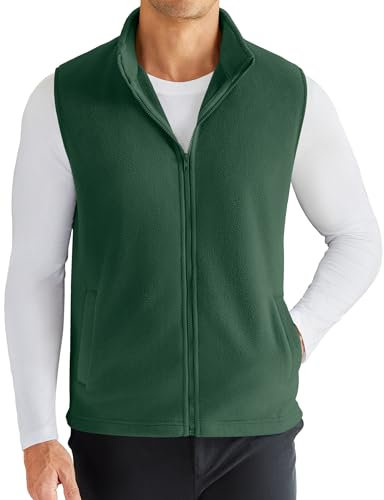 COOFANDY Men's Polar Fleece Vest Lightweight Sleeveless Zip Up Jacket Casual Outerwear Outdoor Golf Vests