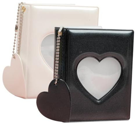 OUNONA 2stücke Mini Fotoalbum Mit Herzmotiv Fotokartenbinder Mit Für -projekte Scrapbooking Erinnerungen Festhalten Für Valentinstag Und Jubiläen