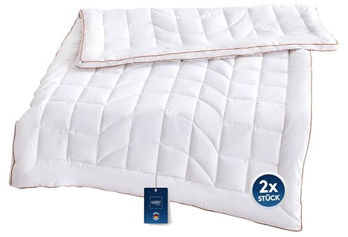 LILENO HOME Premium Ganzjahresdecke 135x200 cm [2er Set] mit Golden Elegance Baumwolle - extra weiche Bettdecke 135x200 cm - perfekt als Sommer u. Winter Decke ohne Bezug - waschbar bis 60°C