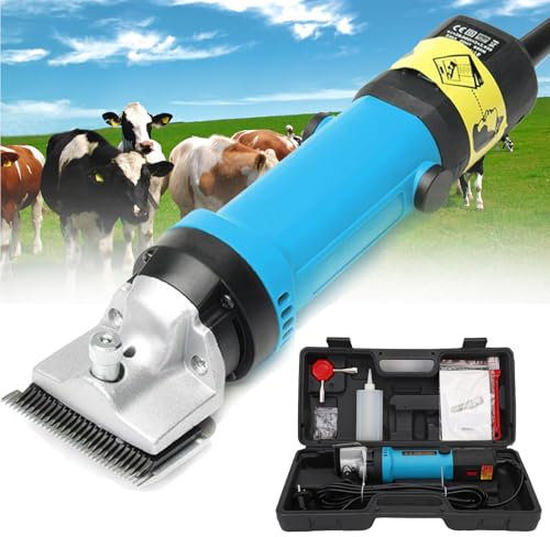 Tondeuses à crins de Cheval, cisaille électrique Professionnelle de 690 W avec 5 Accessoires et boîte à Outils, Lame Amovible réglable à 6 Vitesses, tondeuses électriques de toilettage pour chameaux