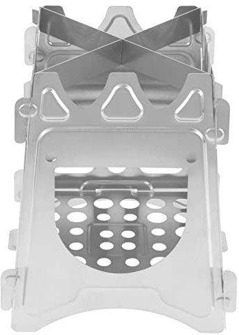 YARNOW Réchaud Pliant En Acier Inoxydable Fournitures De Camping En Plein Air Mini-cuisinière Pour La Combustion Du Bois