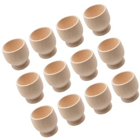 VERDANVERSE 12piezas Soportes De Madera para Huevos De Pascua Decoraciones Naturales para Pintar y Manualidades Accesorios De Artesanía para Celebraciones y Decoración del Hogar