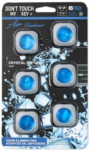 XUKEY Profumatore Auto Deodorante per Auto Interni 6X4 ml Crystal Ice | Deodoranti Auto, Profumo per Auto Contro Gli Odori, Deodorante per Interni (Crystal Ice)