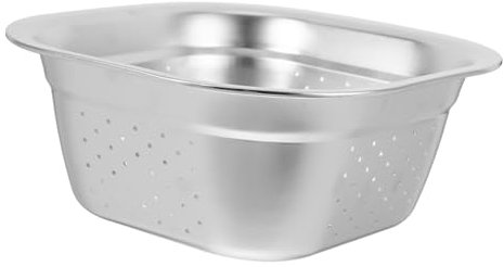 Warmhm Passoire En Acier Inoxydable Carrée 24 Cm, Bassine à Légumes Polyvalente Trous De Drainage, Bassin Cuisine Robuste Pour Laver Légumes, Fruits Et Riz, Ustensile Cuisine Pratique