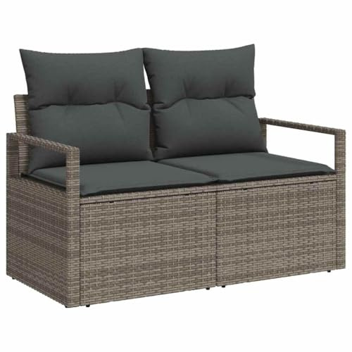 vidaXL Trädgårdsoffa med kudde 120 x 62 x 69 cm konstrotting, Trädgård och terrass, lätt modulär utesoffa, modern och hållbar möbel för avslappning utomhus