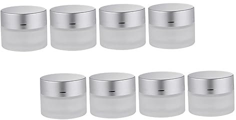 Healeved 8pièces Mini Pots De Crème Vides Verre Petits Pots De Crème Rechargeables Avec Couvercles Ronds