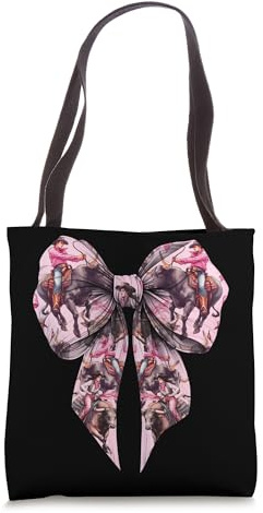 Coquette Bow Bull Rider Bull Riding Girl Mom Mother's Day Tote Bag
