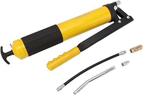 Kikumi Pistola de Grasa 10000psi 600cc Pistola de Grasa de Alta Presión para Automóviles para Automóvil (Pistón Individual Amarillo)