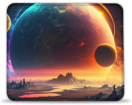 LLONGKT Mauspad Weltraum-Galaxie-Landschaft(20x24cm), waschbares Mauspad mit Rutschfester Gummiunterseite, kompatibel mit Laser- und optischen Mäusen
