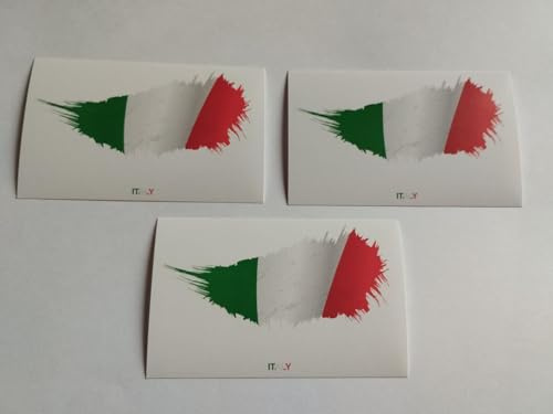 3 pegatinas de la bandera de Italia aerógrafo 8 x 5 cm