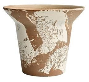 RUNZE765Z Maceta Interior Macetas de 15 x 12 cm, macetas for Exterior e Interior, con Orificios de Drenaje. Jardineras Exterior(Bruin)