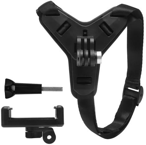 VOSSOT Soporte para mentón para Casco de Moto con Clip para móvil, Montaje Ajustable Compatible con y cámaras Deportivas, Ideal para grabaciones Vlog
