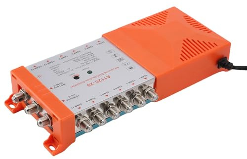 Tosuny Amplificatore di Distribuzione a 12, Splitter a Cascata IRS con Supporto Al Filtro LTE 4G, per il CATV TV e Studio Professionale (Spina europea 200-240 V)