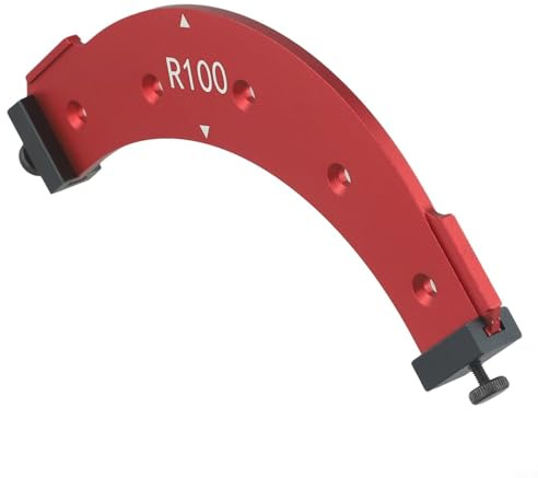 Oniissy Guide d'angle pour défonceuse à bois, gabarit en alliage d'aluminium pour arrondi intérieur et extérieur, gabarit de rainurage de bord intérieur extérieur, rayon R100/R150/R200/R250/R300 (R100