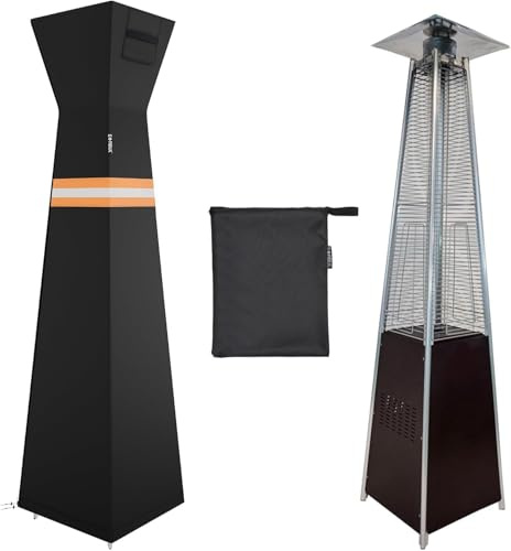 EVRBUL Pyramid Torch Patio Heater Cover with Zipper, Storage Bag and Reflective Strip, Heavy Duty 420D Waterproof Dust-proof Windproof UV-Resistant Outdoor Standing Heater Cover, 90H x 23L x 23W
