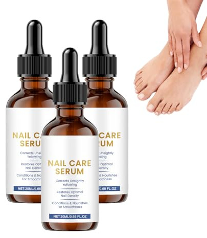 Nagelpflegeserum mit Nagelhautöl und Nagelstärkungsmittel - Nagelreparatur für Wachstum und beschädigte Nägel - Nagelhärter Extra stark mit stärkendem Lack für Zehennägel und Fingernägel (3 Flaschen)