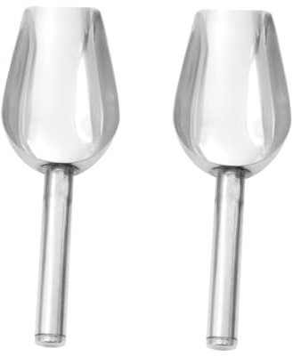 Veemoon 3pcs Metal Ice Scoop Shovel Scoop Kitchen Rice Serving Stainless Tea Flour Snack Baker Steel Chef Ice Cream Bar Flour Utility Silver