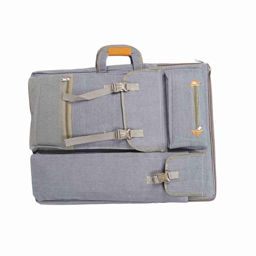 Tomedny Kunst-Portfolio-Tasche, Künstler-Portfolio-Tragerucksack, Canva-Skizzentafel-Tasche, vielseitige Kunsttaschen für Kunstwerke, Malen, Zeichnen, Skizzieren, Reisen, Outdoor, 66 x 50 (Grau)