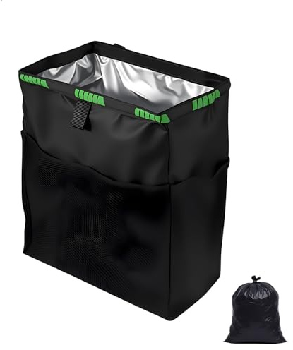 shengxinym Papelera Coche,Plegable Basura Coche con 50 Bolsas de Basura,Car Accessories para Coche Oficina Hogar, Impermeable y Maloliente Multipropósito Portátil（35 * 26 * 15CM）