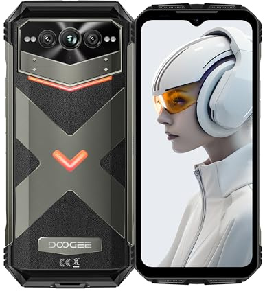DOOGEE V Max Plus 5G, display FHD+ 120 Hz, 36 GB RAM + 512 GB (fino a 2 TB), 22 000 mAh Mega batteria da 33 W, fotocamera 200 + 32 MP, Dual SIM, IP68/IP69K & MIL-STD-810H, 2 anni di garanzia, grigio